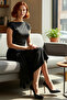 Women's One Shoulder Draped Midi Evening Dress Offers Boat Neck a Line Cocktail Elegance for Special Occasions. - 2