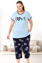 Plus Size Cotton Bermuda Women's Pajamas Set