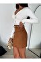 Women's Mini-Length Belted Suede Skirt Above the Knee - 3