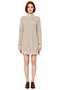 Women's Shift Knit Mini Dress with Flowy Detail, Casual Crew Neck, Long Raglan Sleeves, Winter Wear - 3