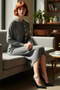 Women's Grey Midi Bodycon Knitwear Dress and Short Cardigan Two-Piece Set Autumn Winter Style Quality Chic - 2