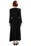 Women's Stylish Fish Scale Aerobin Woven Maxi Length Long Sleeve Bow Detail Crew Neck Plain Dress - 4