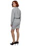 Women's Striped Shirt Collar Long Sleeve Woven Drape Detail Stylish Bodycon Mini Dress Good Quality - 4