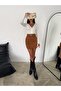 Women's Mini-Length Belted Suede Skirt Above the Knee - 5