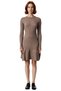 Women's A-Line Burgundy Knitwear Mini Dress Long Sleeve Crew Neck Stylish Casual Winter Style Design - 3