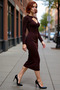 Bodycon Cutout Long Sleeve Midi Length Choker Neckline Chic Evening Dress for Women with Elegant Details
