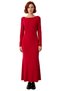 Women's Bodycon Maxi Length Long Sleeve Boat Neck Knitted Sandy Fabric Elegant Winter Prom Dress Good Quality - 3