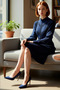 Beige Color A-Line Balloon Sleeve D Mock Neck Acrylic Knitwear Mini Dress Winter Combinations for Women. - 2