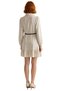 Women's Striped Linen Look Shirt Collar Buttoned Skater Fit Long Sleeve Mini Dress Casual - 4