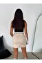 Women's Mini-Length Belted Suede Skirt Above the Knee - 2