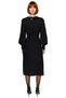 Women's Degaje Collar Balloon Sleeve A-Line Lined Crepe Midi Dress Elegant Stylish Winter Day and Night Style - 4
