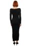 Women's Maxi Length Knitwear Mercerized Look Long Sleeve Plain Boat Neck Stylish Comfortable Dress Autumn - 4