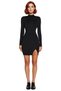 Women's Black Bodycon Long Sleeve Mock Neck Mini Dress Stylish Ideal Choice for Cocktail and Evening Events - 3