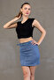 Women's Mini-Length Belted Suede Skirt Above the Knee - 6