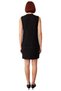 Women's Brown Textured Shift Mold Sleeveless Mini Knitwear Dress Ideal for Winter and Fall Elegance - 4