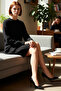 Women's Hair Braid Patterned Shift Mold Long Sleeve Crew Neck Mini Knitwear Dress Stylish and Comfortable - 2