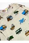 Boys' 100% Cotton Combed Fabric Beige Color Truck Airplane Car Patterned Long Sleeve Transitional Pajamas - 3