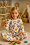 Patterned Children's Pajama Set Ecru 100% Cotton - 2