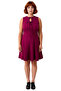 Women's Plus Size a Line Bow Detail Sleeveless Short Woven Dress Spring Autumn Chic - 3