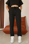 Women's Black Relaxed Fit Sweatpants with Elastic Waistband and Leg Cuffs - 5