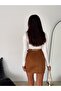 Women's Mini-Length Belted Suede Skirt Above the Knee - 2