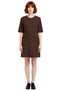 Women's a Line Short Sleeve Woven Mini Dress Button Detail Straight Cut Ideal for Office and Everyday Chic - 3