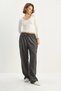 Women's Anthracite Elastic Waist Pocket Detailed Ribbed Palazzo Trousers 207 60283671 - 4