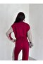 Women's Trendy Tracksuit Set with Stand-Up Collar, Zipper, Loose Legs and Side Trimming - 5