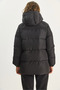 Women's Black Regular Fit Hooded Zippered Lined Pocket Puffer Coat 1400 60283685 - 6