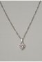 Minimal Heart Model Silver Color Steel Chain White Stone Women's Necklace - 3