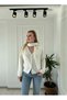 Ecru V-Neck Shawl Detailed Knitwear Cardigan - 6