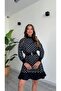 Women's Patterned Belt Detailed Dress