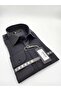 Classic Black Pocket Men's Shirt Stretch Fabric with a Loose Fit Structure Ac052012-24 - 4