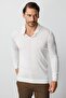 Ecru Standard Fit Slim Fit Polo Collar Plain Long Sleeve Knitwear - 2