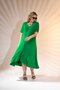 1112080 Women's Plus Size Skirt Buttoned Flared Dress Green - 3