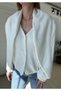 Ecru V-Neck Shawl Detailed Knitwear Cardigan - 3