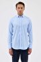 Non Iron Iron-Free Button-Down Collar 100% Cotton Oxford Comfort Fit Blue Men's Shirt - 4