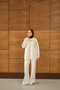 Women's Robe Piped Sets White - 5