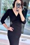 Double-Breasted Collar Buckle Viscose Dress 6K177 - 4