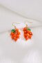 Orange and Green Murano Glass Pumpkin Figured Earrings - 2
