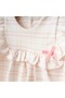 Girl's Dress Gift Newborn Baby Girl Ecru & Pink Checkered Ruffle Dress Cotton Fabric - 4