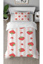 Strawberry Fruit Pink Line Patterned Specially Designed Single Children's Duvet Cover Set Without Printed Sheets