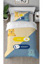 Teddy Bear Day and Night Specially Designed Single Person Stylish Children's Duvet Cover Set Without Printed Sheets