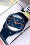 Original Men's Wristwatch 10 Atm Water Resistant Navy Blue Color Silicone Band - Qqe2002C7 - 3