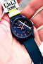 Original Men's Wristwatch 10 Atm Water Resistant Navy Blue Color Silicone Band - Qqe2002C7 - 4