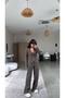 Brown Brioche Knit ZR Model Cardigan Trousers Set - 3