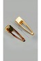 2 Pcs Retro Gold Metal Rectangular Alligator Clip Hairpin Set - Modern Hair Clip