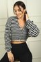 Women's Striped Short Knitwear Cardigan