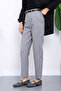 Gray Belted Front-Tie Carrot Pants in Carrot Fabric - 3