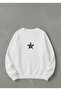 Women's Oversized Crew Neck Sweatshirt Leopard Star Printed - 2